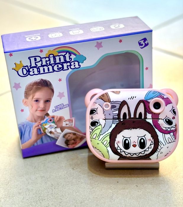 Детски фотоапарат с принтер динозавър , еднорог/Children camera print