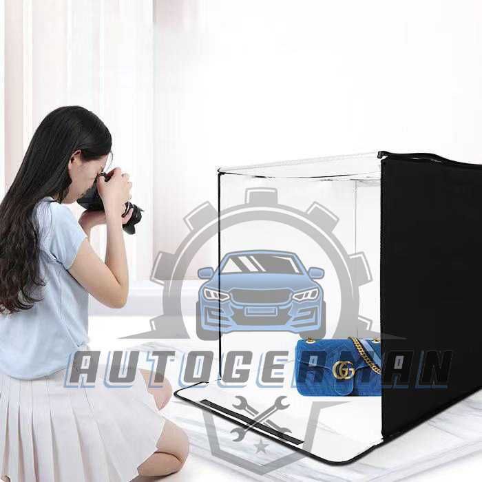 Професионална фото кутия 100см фотобокс комплект с осветление 3 фона