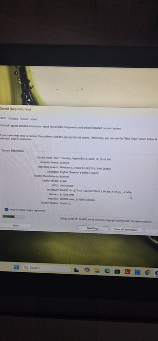 Laptop Lenovo I3