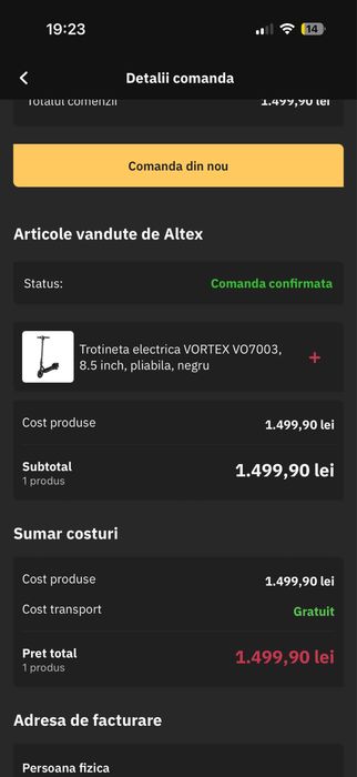 Vand trotineta electrica vortex