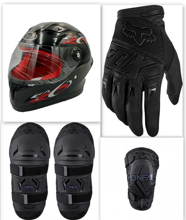 Детски комплект каска ръкавици наколенки налакътници