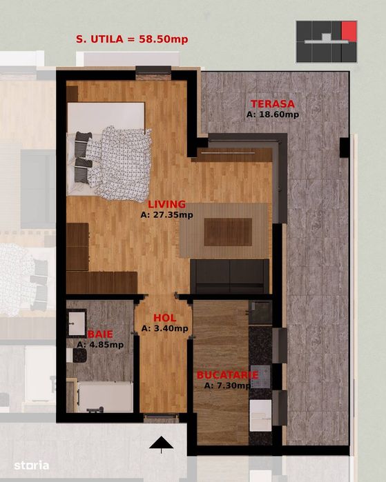 Apartament 2 camere la 1,5 km de Buc, TVA inclus