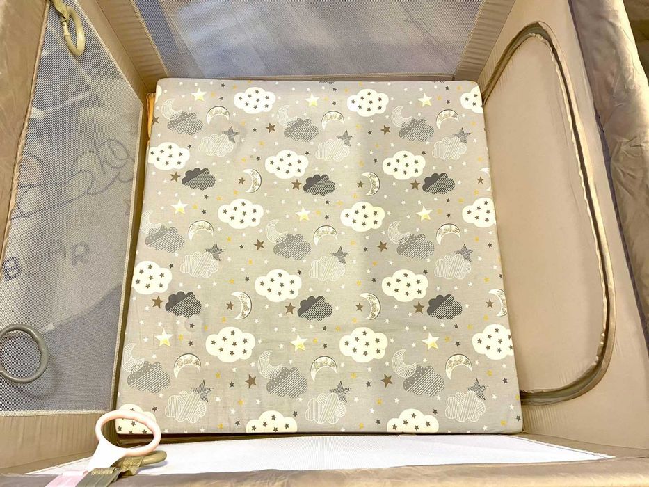 Кошара за игра KikkaBoo - Enjoy, Beige Bear + матрак