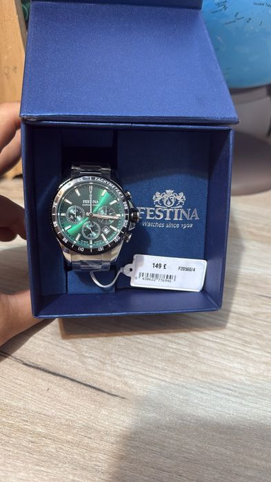Festina Ceas Barbatesc 45mm Cronograf cu Baterie cu Brățară Metalică Argintie