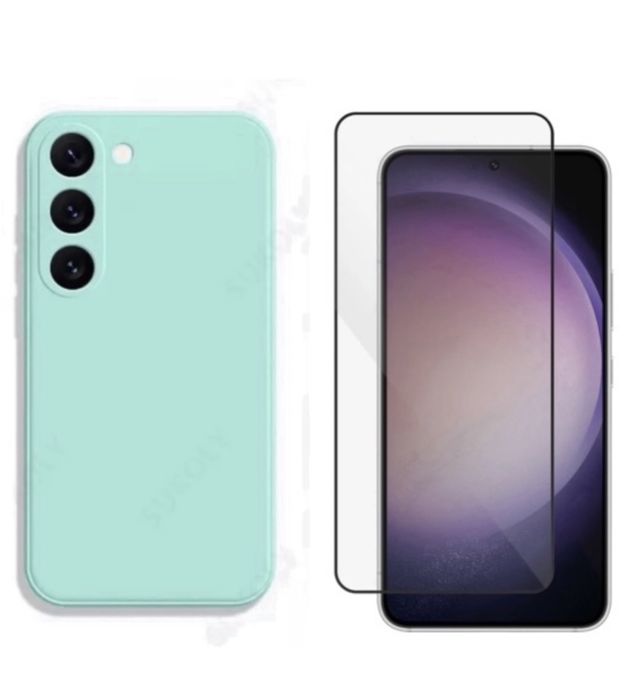 Husa Silicon Int Catifea + Folie Sticla Samsung S20/S21/S23/S24/S25 FE