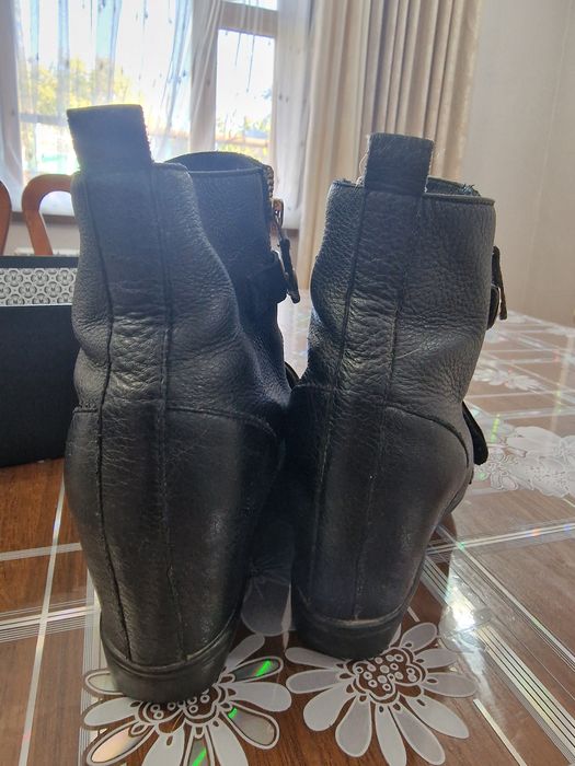 Осенние кожаные, модные сапоги