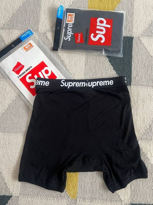 Boxeri bărbați Supreme, all black, model clasic fără print, M, noi, nepurtați, în ambalaj