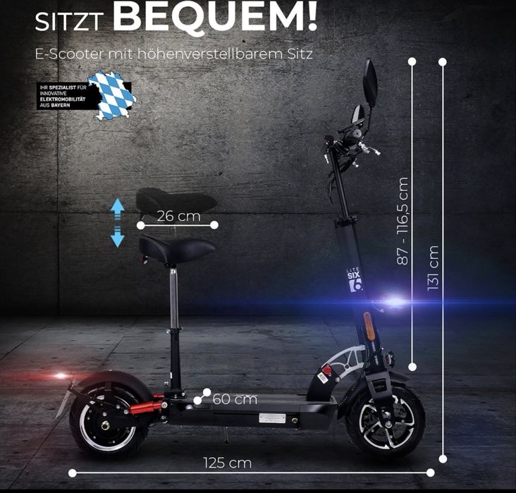 TROTINETA SCUTER ELECTRIC eFlux Lite Six 40 Km/h 1000w Germania