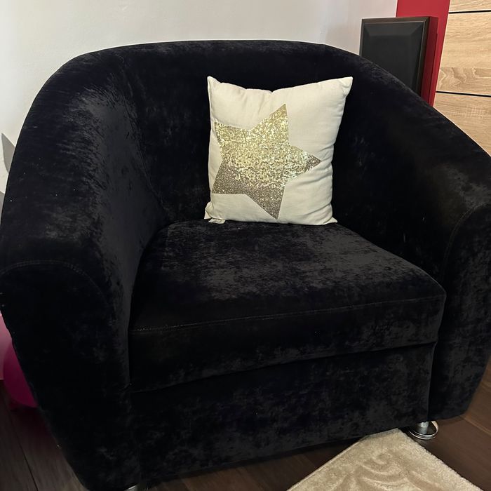 Fotolii din catifea neagră – set 2 bucăți – stare impecabilă
