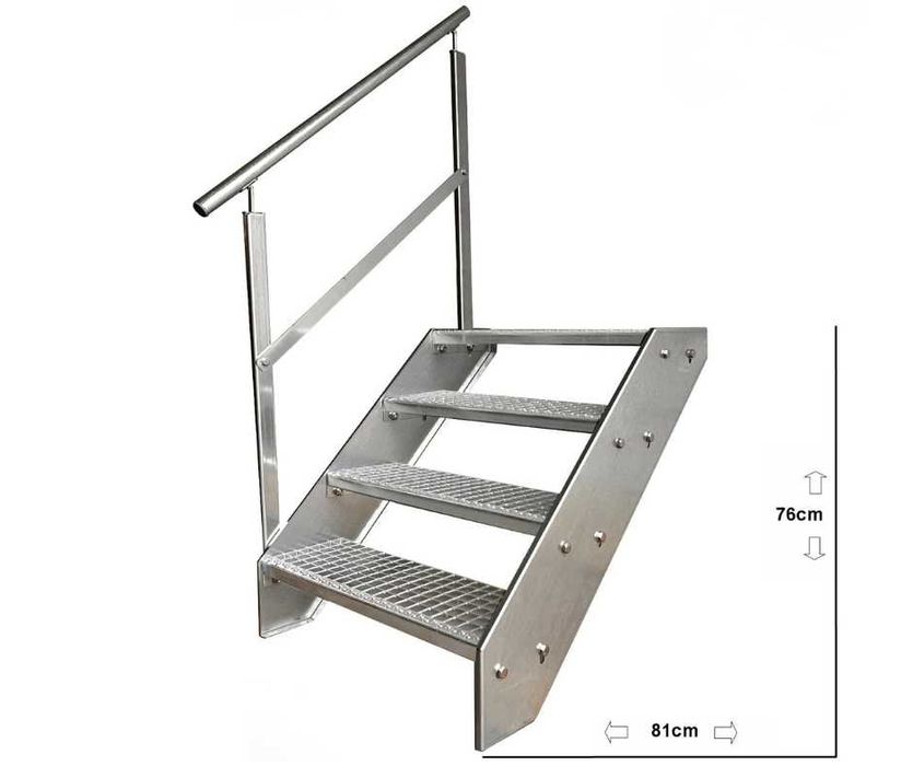 Метално стълбище 4 стъпала | Външни стълби | Поцинковано