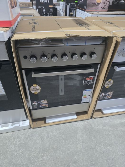 Нова комбинирана готварска печка 60 см газ/ ток Fiesta  инокс 70 литра