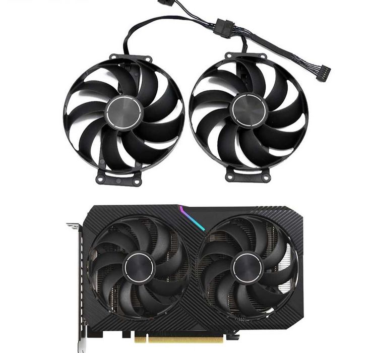 Set 2 Ventilatoare 87mm T129215SU 6Pin ASUS Dual GeForce RTX MINI OC