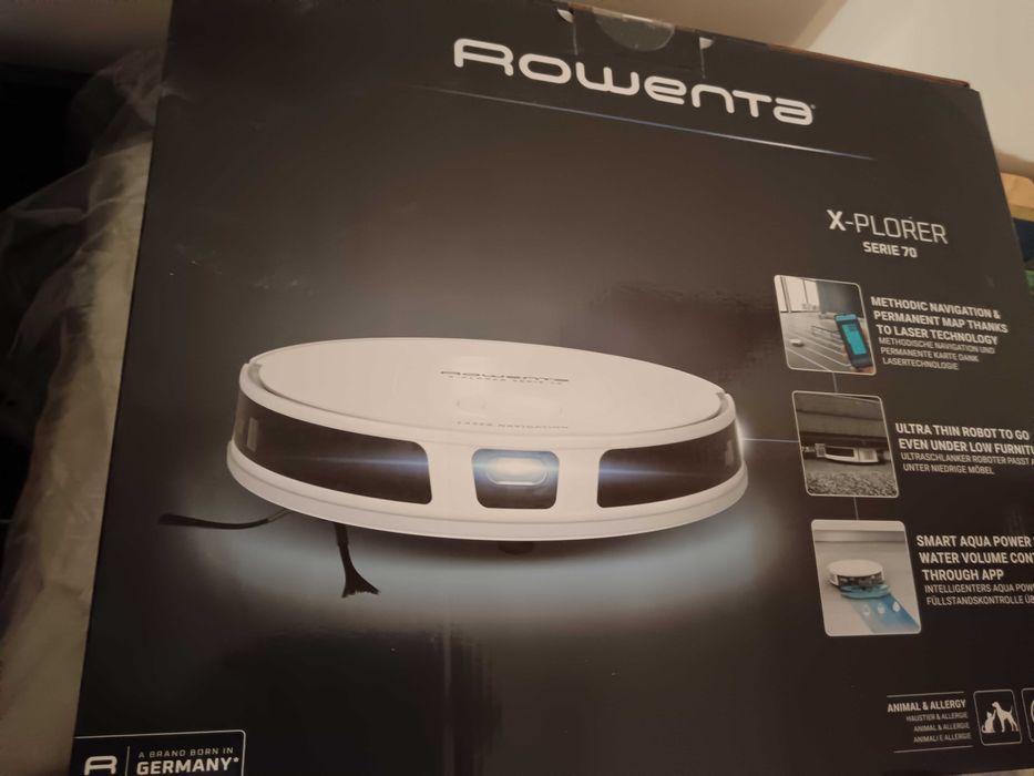 Продавам изгодно прахосмукачка робот Rowenta, X-PLORER SERIE 70, с лазерно управление, с функция моп.