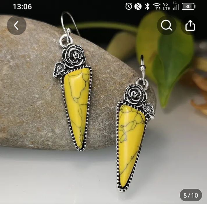 Винтидж тюркоазени висящи обеци, подарък за елегантната визия на сякаш