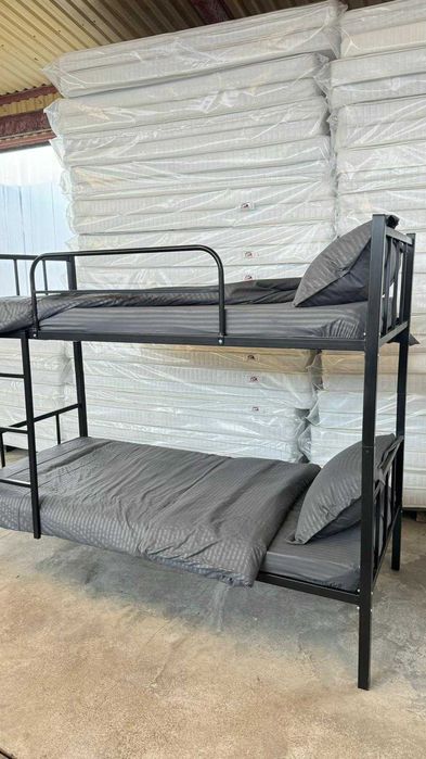 Pat Metalic Etajat BEL2 + 2 Saltele+2 Lenjeri Complete| Super Ofertă!