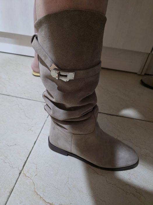 Сапоги,  натуральная замша