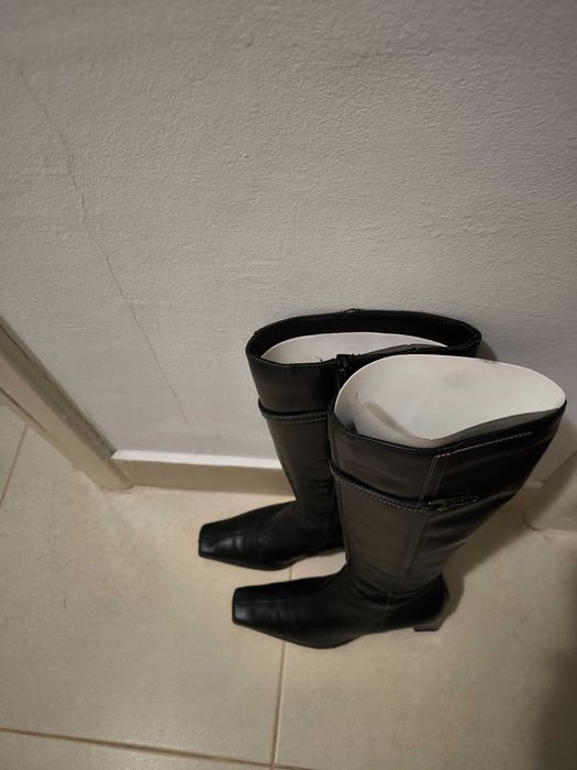 Cizme italiene din piele neagra PREGO