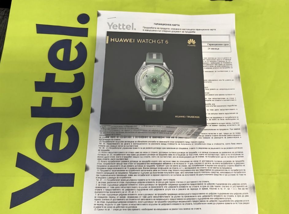ЗАПЕЧАТАН 46mm Huawei Watch GT 6 Yettel Гаранция 2027 Green GT6