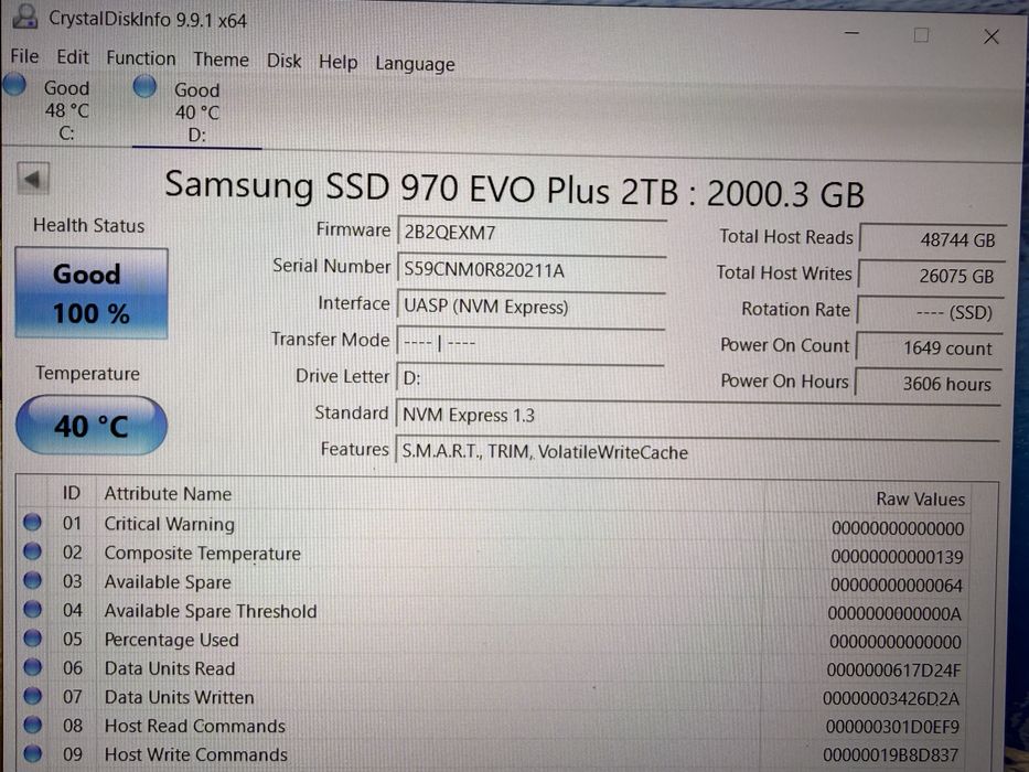 Kingston si Samsung SSD 2x2TB