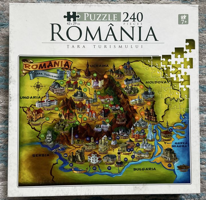 Set puzzle - cal murg 1000 piese si Romania 240 piese