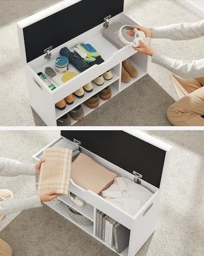 Бяла кожена пеика тип шкаф за обувки с рафтове !