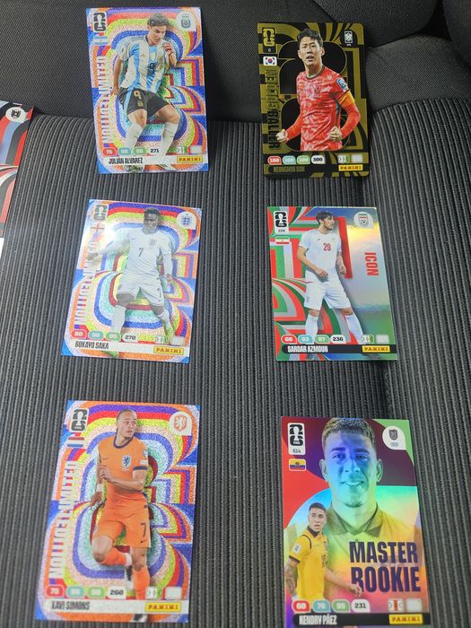 Pachet Panini Adrenalyn: Golden Baller Son + 3x Limited Edition (Alvarez, Saka, Simons)