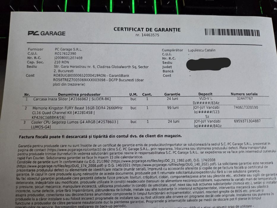 Memorie RAM DDR4 2133MHz 16GB / 8GB 2666MHz