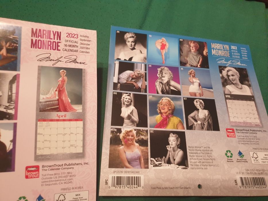2 calendare originale rare cu imagini cu Marilyn Monroe