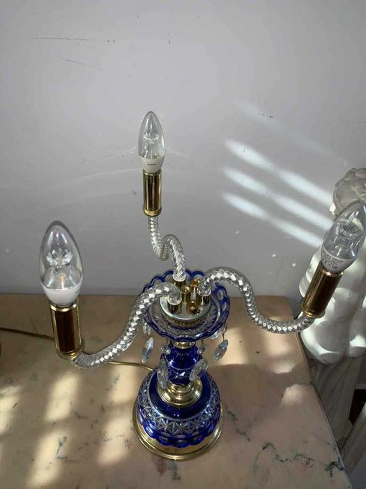 Set de doua veioza sticla de murano si cristale