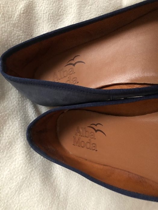 Pantofi balerini albastri piele naturala Made in Spain by AlbaModa 39