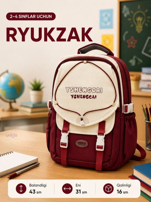 Maktab o'quvchilari uchun sumka, ryukzak