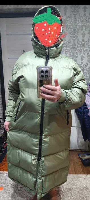 Пуховик зелёный р-р48-50