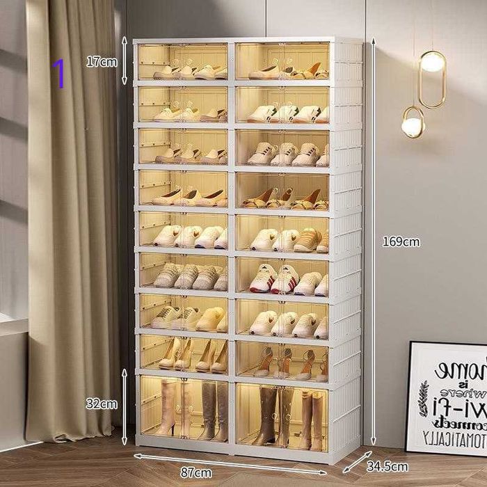 Обувница  Стойка для обуви 9 яруса Пластиковый шкаф для хранения обуви