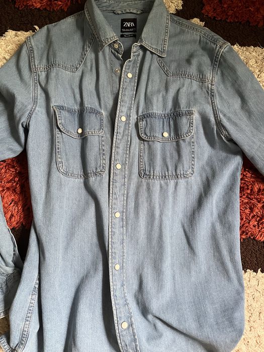 Джинсовая рубашка zara