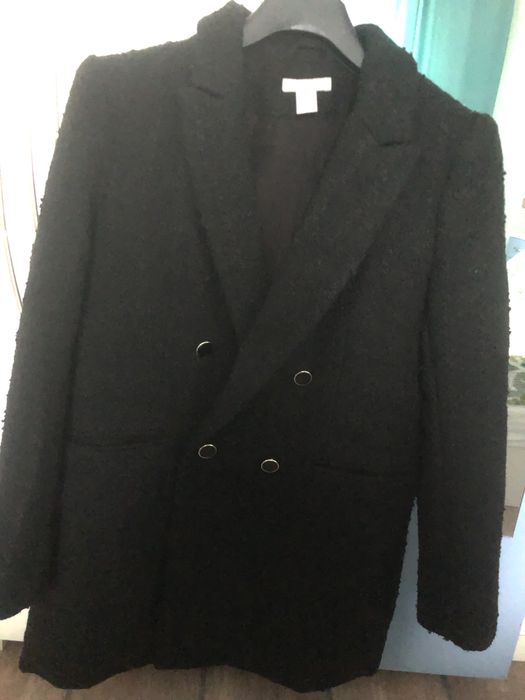 Дамско черно палто