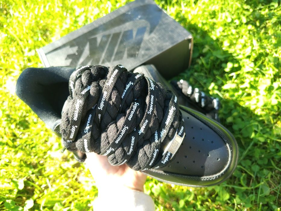 Nike Air Force 1 Low x Supreme Black Custom Rope Laces - Mărimea 38