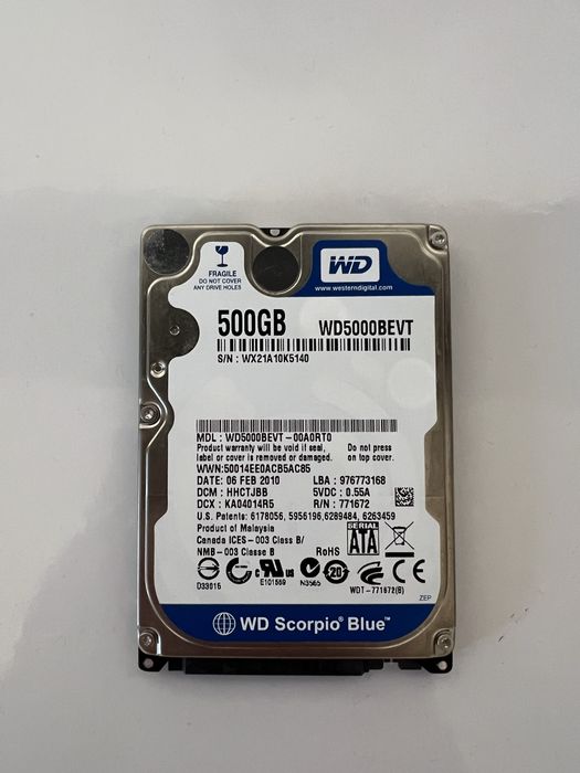 Hard disck laptop WD 500 GB