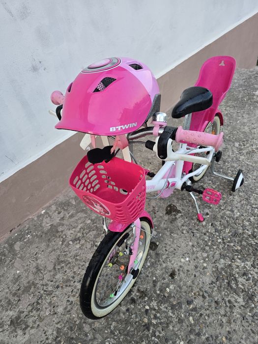 Bicicleta copii fetite 4-7 ani roti ajutătoare  roti 16 inch