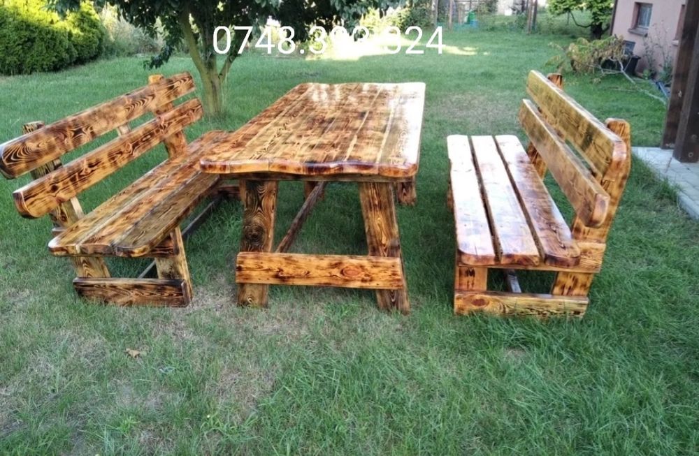 Masa scaune  bănci  gradina  lemn masiv