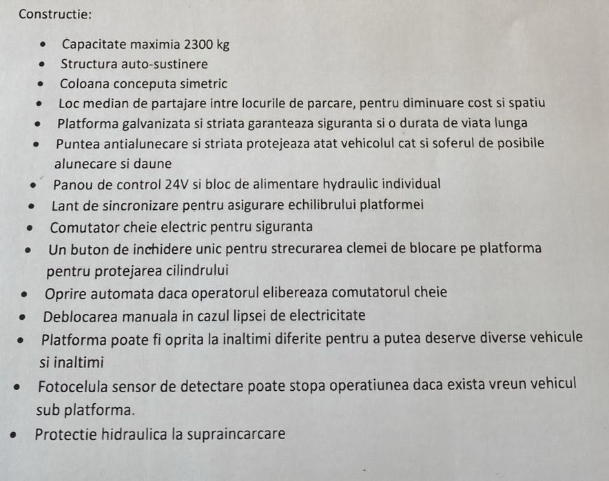 De vânzare sistem de parcare etajată