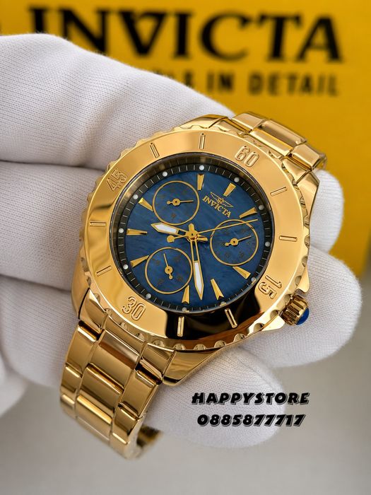 INVICTA Mother of pearl blue dial women 38 mm, Инвикта нов дамски часовник