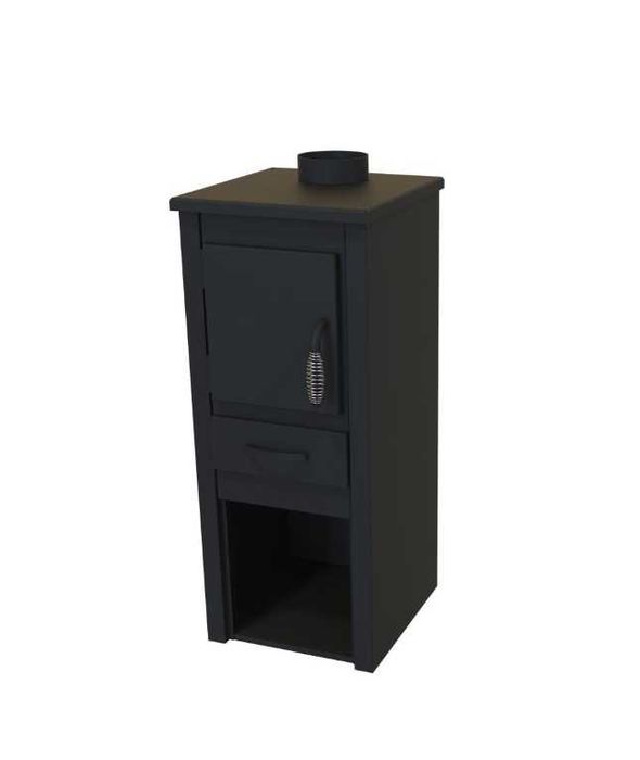 Semineu Incalzit Lemne Carbune Samotat Bucatarie Baie Camera Spatiu Depozit Garaj Cabana 33x32x82cm Evacuare 120 mm 3.9 kW + LIVRARE GRATUITA IS