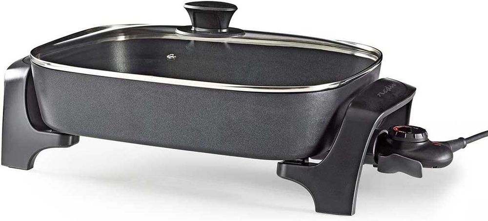 NEDIS Електрически тиган с незалепващо покритие и стъклен капак