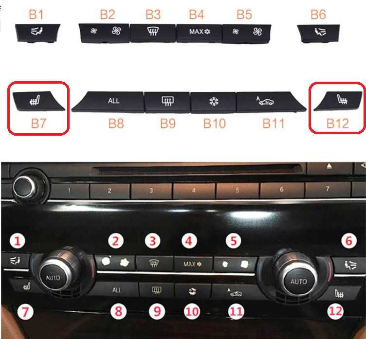 Buton Butoane Incalzire Scaune BMW F01 F06 F07 F10 F11 F12 F15 F16