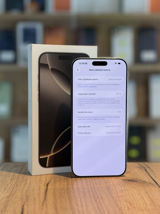 iPhone 16 Pro Max 256GB Natural/Baterie87%/Garantie 12 luni @atsgsm.ro