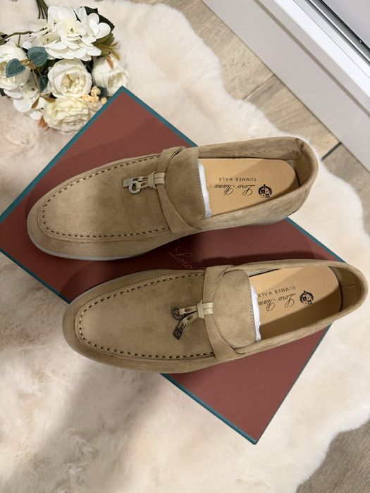 Мокасини естествен велур Loro Piana