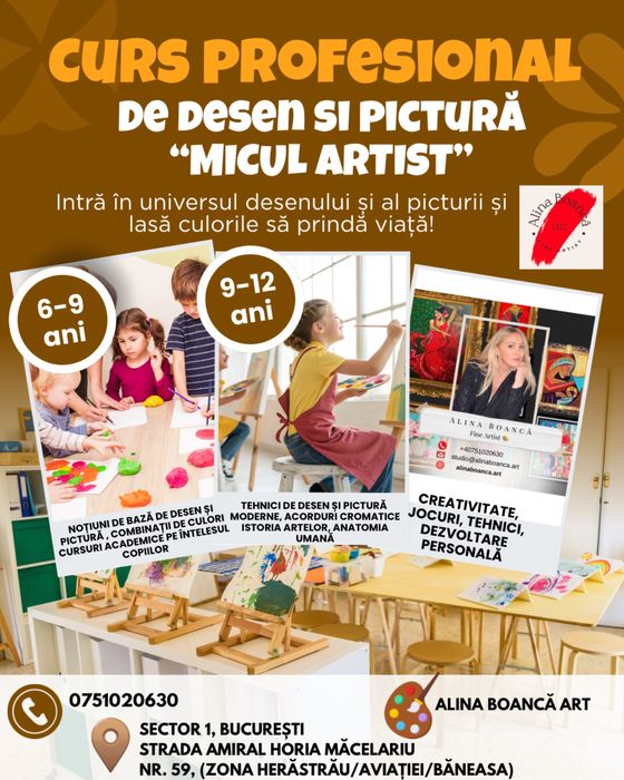 Curs de desen si pictura pentru copii “Micul Artist”