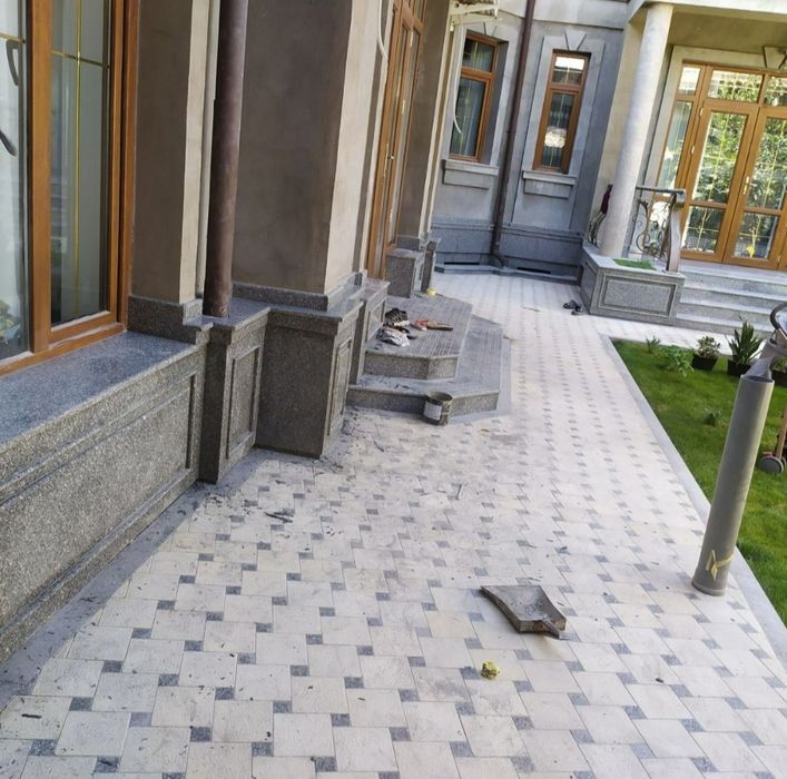 Гранит Мрамор Корка Травертин тош установка киламиз