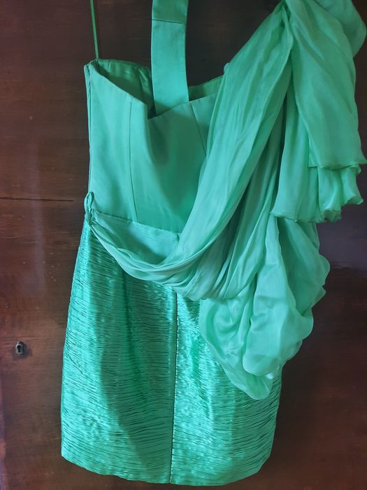 rochie de lux verde matase