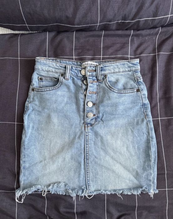 Pull&Bear fusta scurta denim marime S